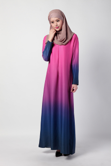 "''""''''ANNEYEP Women''''s Long Sleeve Color Washlight Chiffon Muslim Long Dress (Rose)''''""''"' - intl  