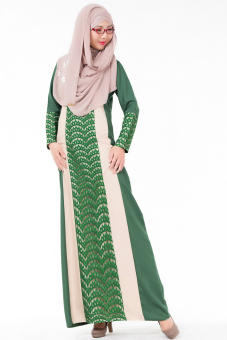 "''""''''ANNEYEP Women''''s Long Sleeve Lace Joint Kaftan Muslim Maxi Dress (Green)''''""''"' - intl  