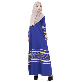Aooluo 2016 Malaysia Indonesia Muslim dress costume dress Church robes Middle East long skirt( Blue) - intl  