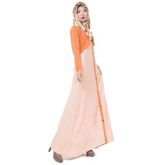 Aooluo The new 2016 Muslim women's wear long dress False two-piece The Malay hot style in the Middle East (Orange) - intl  