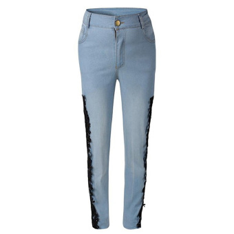 Aooluo Women's Jeans Lace Pants Pencil Pants (Black) - intl  