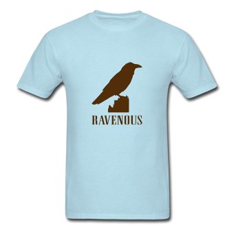 AOSEN FASHION Creative Men's Ravenous Bird T-Shirts Sky Blue - intl  