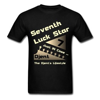 AOSEN FASHION Creative Men's Seventh Luck Star T-Shirts Black  