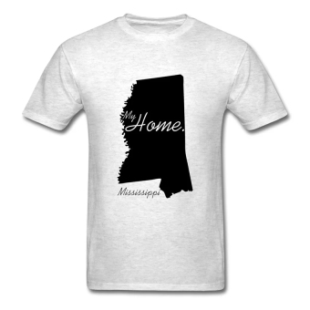 AOSEN FASHION Customize Men's Home Mississippi T-Shirts Light Oxford - intl  