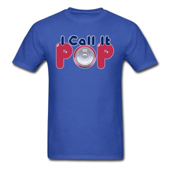 AOSEN FASHION Fashion Men's I Call It Pop Down With Detroit T-Shirts Royal Blue  