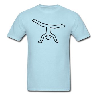 AOSEN FASHION Fashion Men's Peace Qrcode T-Shirts Sky Blue  