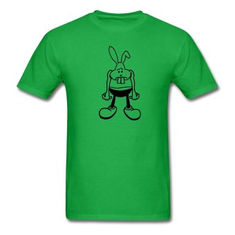 AOSEN FASHION Fashion Men's Sad Easter Bunny T-Shirts Bright Green  