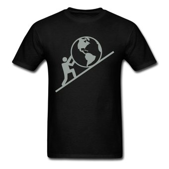 AOSEN FASHION Funny Cotton Men's Save The Planet T-Shirts Black  