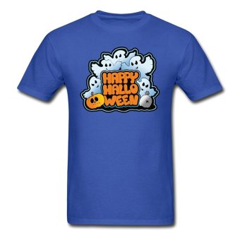 AOSEN FASHION Hot Sale Men's Happy Halloween T-Shirts Royal Blue  