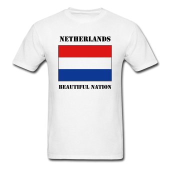 AOSEN FASHION Hot Sale Men's Netherlands Flag T-Shirts White  