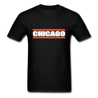 AOSEN FASHION Personalize Men's Classic Chicago Football Sweater Style T-Shirts Black  