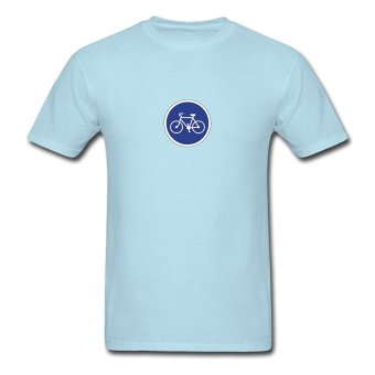 AOSEN FASHION Personalize Men's French Bicycle Sign T-Shirts Sky Blue - intl  