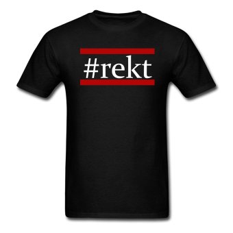 AOSEN FASHION Personalize Men's Rekt Style T-Shirts Black  