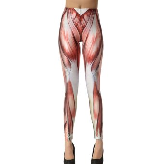 AOXINDA New Printed Fashionable Women's Giant Fitness Pants Muscle Printed Leggings Pencil Tight Pants Size M  