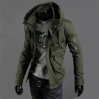 Army GREEN New Spring/Summer Military Jacket Male Slim Popular Men's Clothing Casual Outerwear 2 Colors Thin Top Trend Plus Size 5XL - intl  