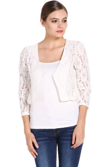 ASTAR Lace Crop Tops Crochet (White)  