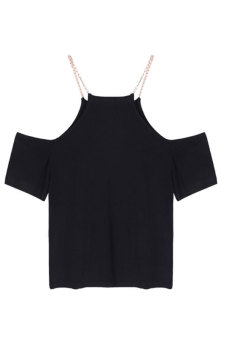 Astar Off-shoulder Chain Decoration T-shirt (Fashion Sleeve)  