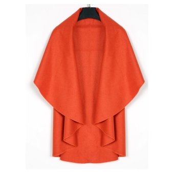 ASTAR Women's Wool Shawl Poncho Wrap Scarves Coat (Orange)  