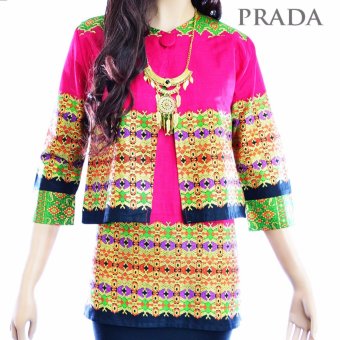 Atasan Prada Batik Wanita Blus tunik Blouse Kemeja Batik A49  