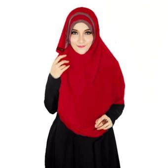 Athalia Hijab Kerudung Semi Instan - Merah  