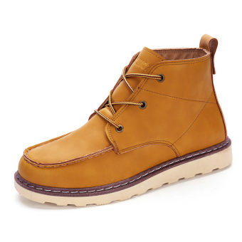 Autumn And Winter Casual Men Ankle Boots Fashion European Style Safety Boots (Yellow) - intl  