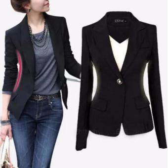 Autumn Outwear Women Slim Casual OL Short Suit Coat Jacket ?Black? - intl  