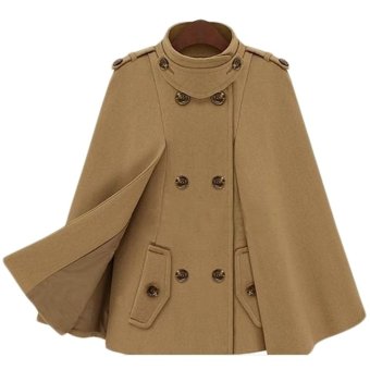 Autumn Winter New Design Cloak Woolen Coat Women Clothing Wool Jacket Coat-camel-M - Intl  