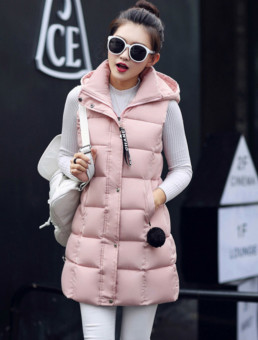 Autumn Winter Thick Coat Women Long Sleeveless Down Jacket Hooded Down Cotton Warm Female Slim Thick Hooded Jackets Coat - intl  