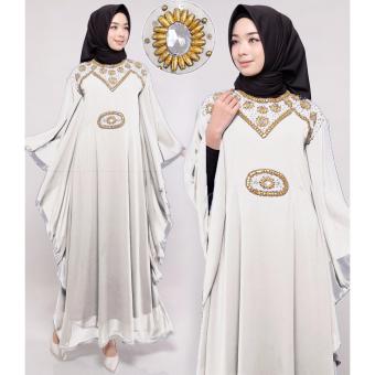 Ayako Fashion Dress Muslim Maxi Kaftan Syahrini 2017 - (Putih)  