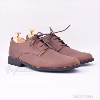 Azcost DERBY | Sepatu Leather PRIA - BLACK  