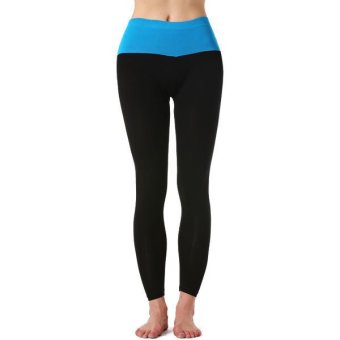 Azone ACEVOG Fashion Women's Casual Slim Sport Yoga Elastic Long Pants(Blue)     