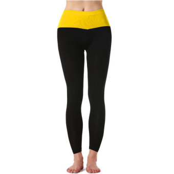 Azone ACEVOG Fashion Women's Casual Slim Sport Yoga Elastic Long Pants(Yellow)   