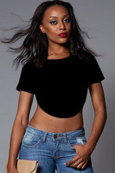 Azone Fashion Ladies Women Short Sleeve Backless Club Casual Crop Tops (Black) - intl  