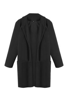 Azone Fashion Winter Women Brief Long Sleeve Coat Jackets (Black) - intl  