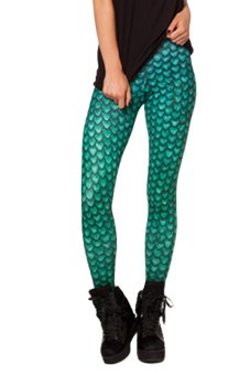 Azone Printed High Waisted Stretch Skinny Leggings (Blue)   