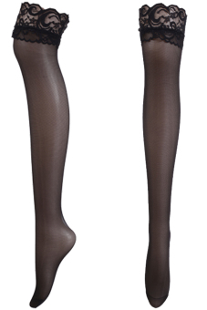 AZONE Women Lace Decoration Long Knee Thigh High Boot Tights Black - intl  