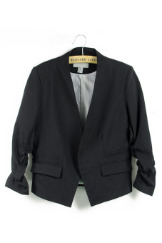 AZONE Women OL Style Candy Color Thin Suit Outerwear 3/4 sleeve Coat Casual Blazer Black - Intl  