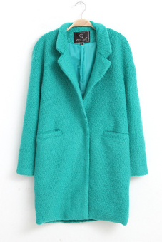 Azone Women Super Wool Warm Long Coat Jacket Overcoat (Green)     