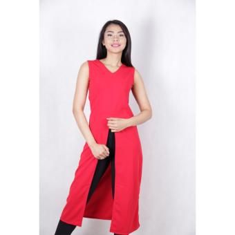 Babushka Women Knit Splitt Red outwear  
