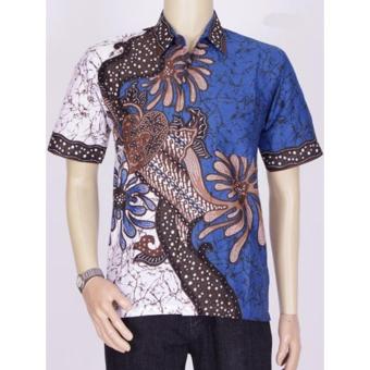 Baju Kemeja Batik Pria - Biru  