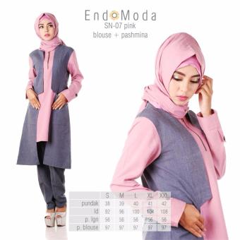 Baju Original Endo Moda Blouse Atasan SN-07 Kaos Wanita Baju Muslim Tunik Kemeja Kaos Pink  