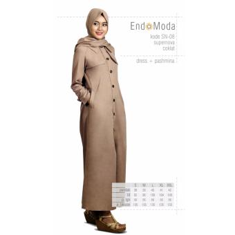 Baju Original Endo Moda SN-08 Dress Wanita Baju Muslim Modern Gamis Katun Supernova Premium Warna Brown  