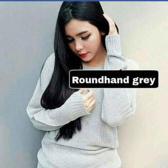 Baju Rajut Roundhand Sweater Baju Hangat Rajut Grey  