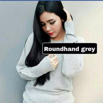 Baju Rajut Roundhand Sweater Baju Hangat Rajut Premium Tebal Rajut Grey  