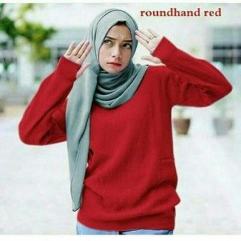 Baju Rajut Roundhand Sweater Baju Hangat Rajut Premium Tebal Rajut Merah  