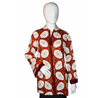 Batik Adikusuma Blouse Wanita - Kawung Prabu - Merah  