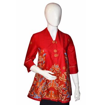 Batik Arjunaweda Blouse Wanita - Sawat Sayap - Merah  