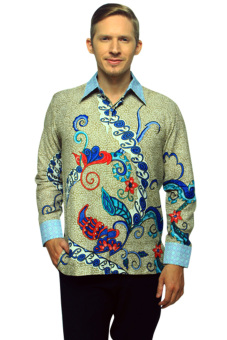 Batik Arjunaweda Kemeja Kerja Batik Pria - Keong Liris - Hijau  