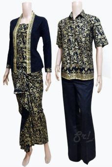 Batik Couple Sarimbit Lilit Sri Rejeki Solo Modern BC481 (hitam)  