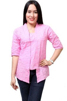 Batik Distro BA6280 Blus Wanita Embos Kutu Baru - Pink  